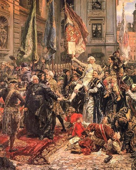Sceny i postacie historyczne - 66.Marszałek Stanisław Małachowski, fragment Konstytucji 3 maja 1791 roku.jpg